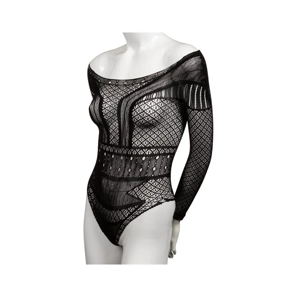 Scandal Plus Size Off The Shoulder Body Suit - Black 1
