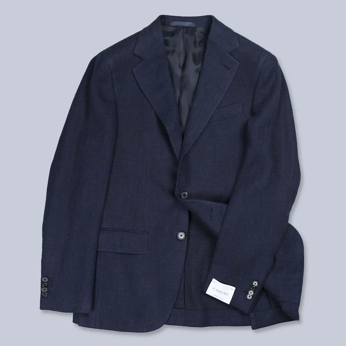 Dark Blue Heavy Linen Cotton Blazer 1