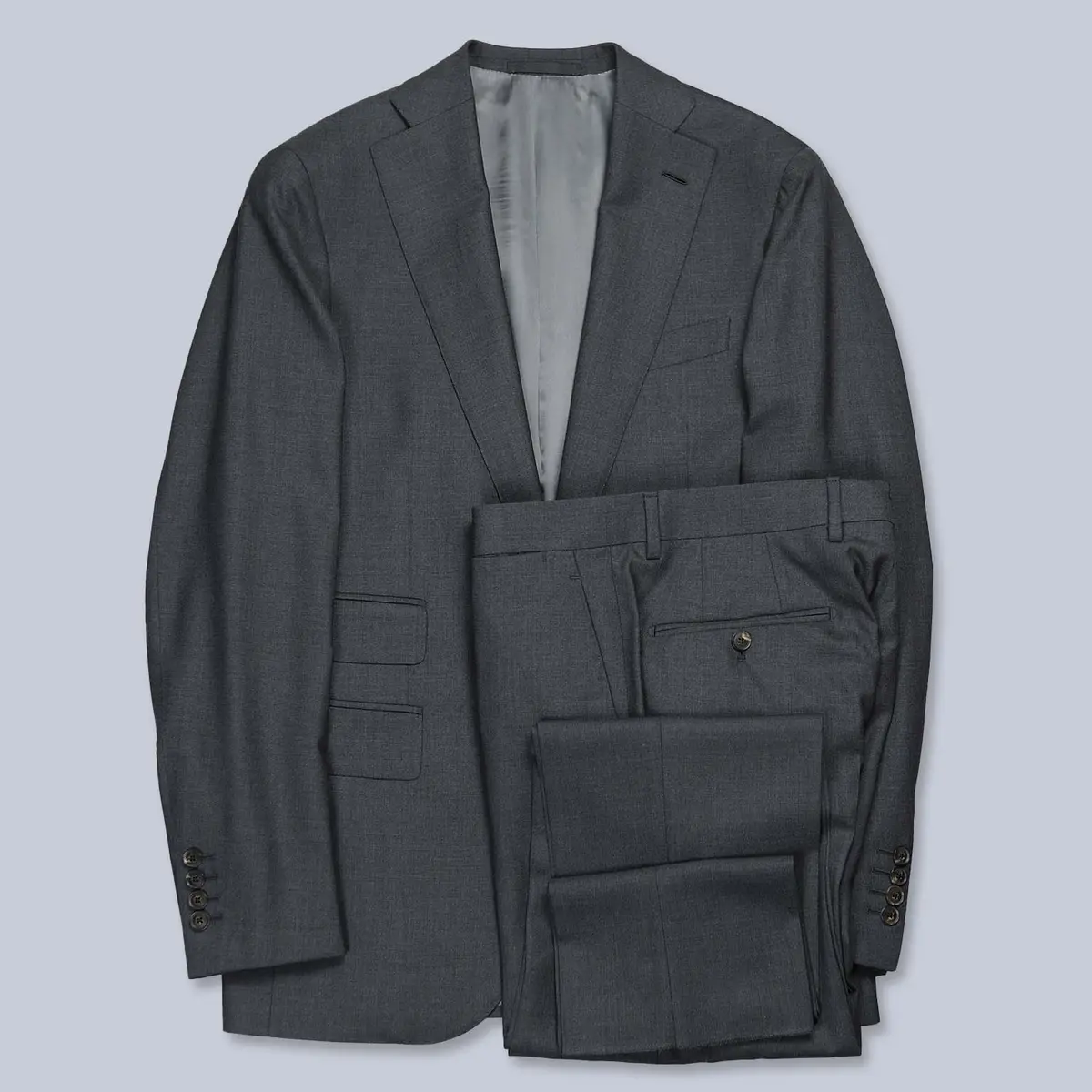 Grey Superfine 130S Wool Suit 1