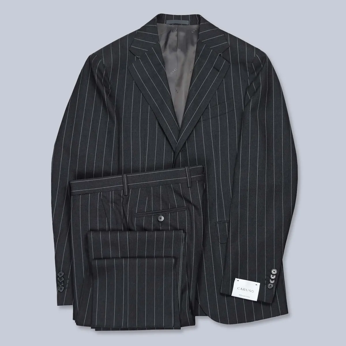 Grey Pinstripe Lightweight Wool Suit 1