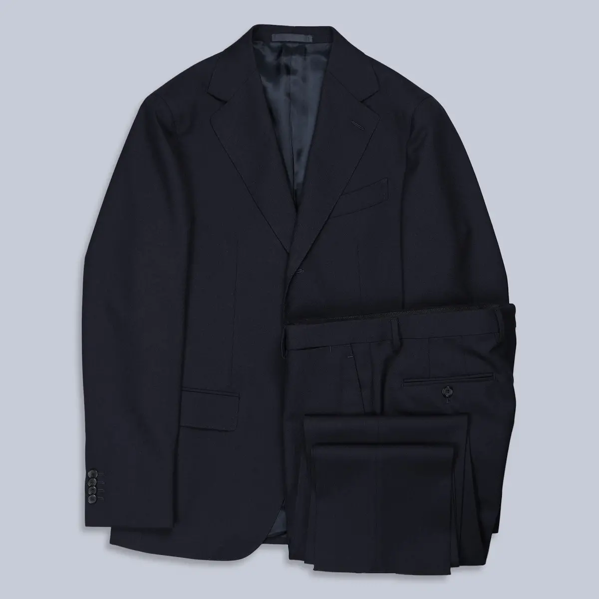 Midnight Blue High Twist Wool Suit 1
