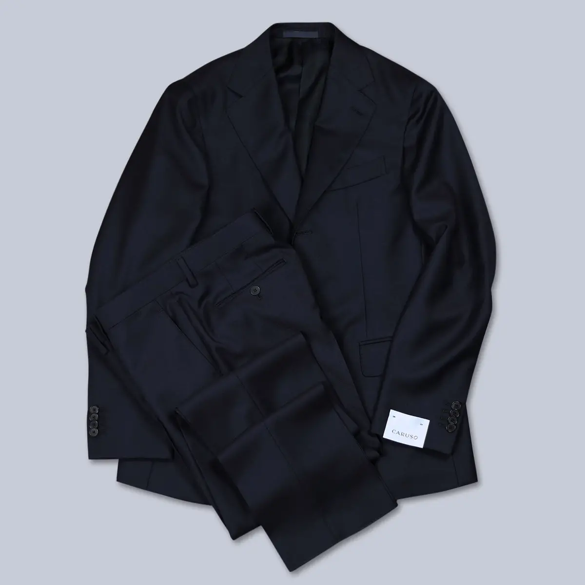 Midnight Blue Sharkskin 130S Wool Suit 1