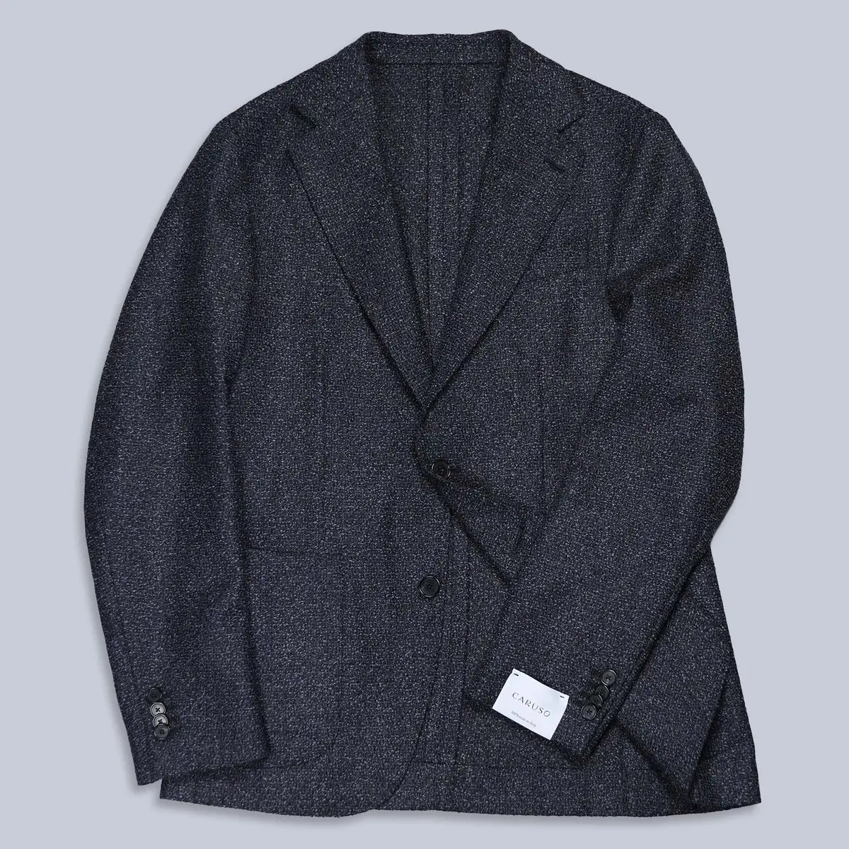 Slate Blue Wool Donegal Bouclé Butterfly Blazer 1