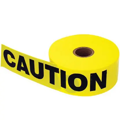 Wide Caution Tape, 1000' X 3" Yellow With Black Letters " Caution Caution Caution" 1