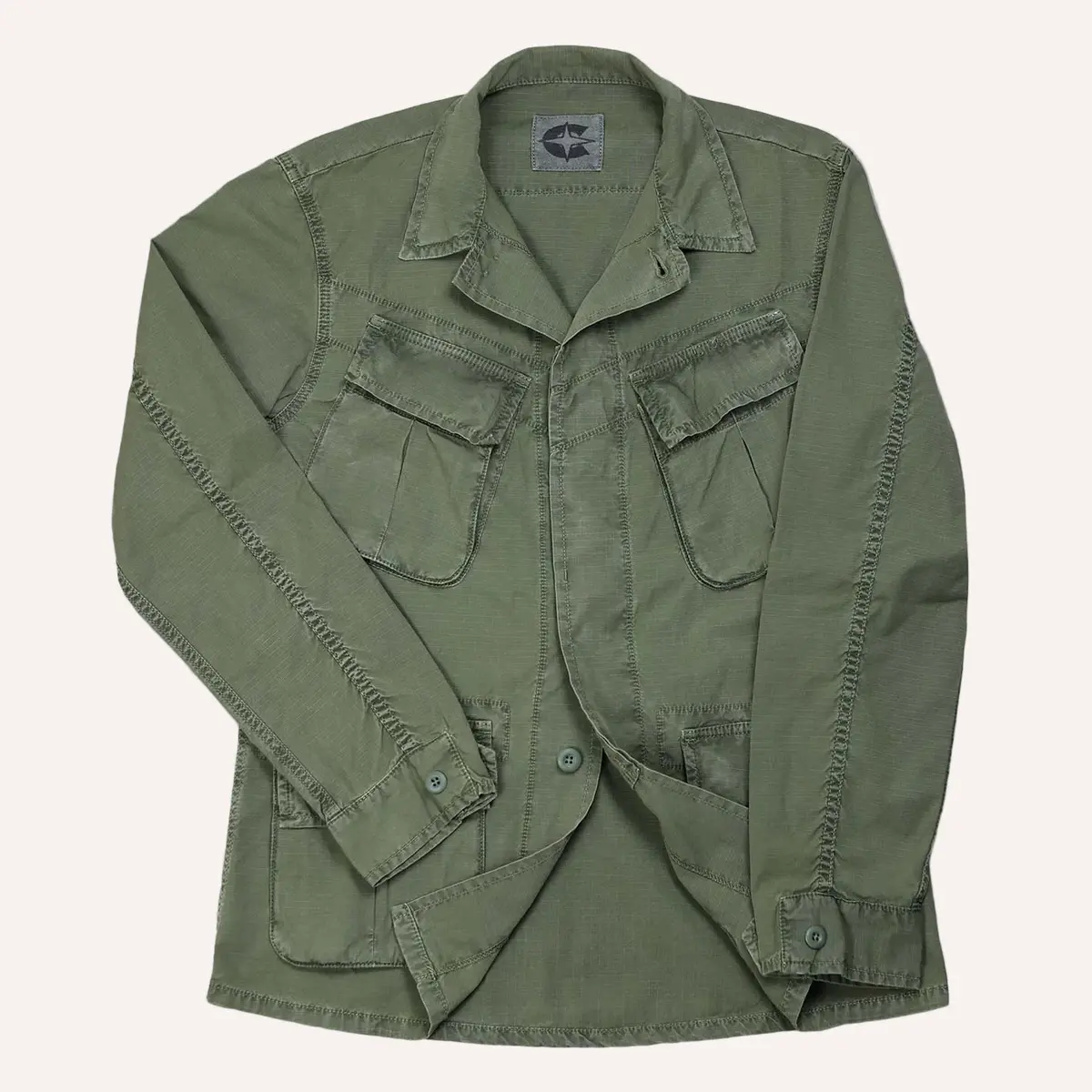 Green Cotton Fatigue Jungle Jacket 1