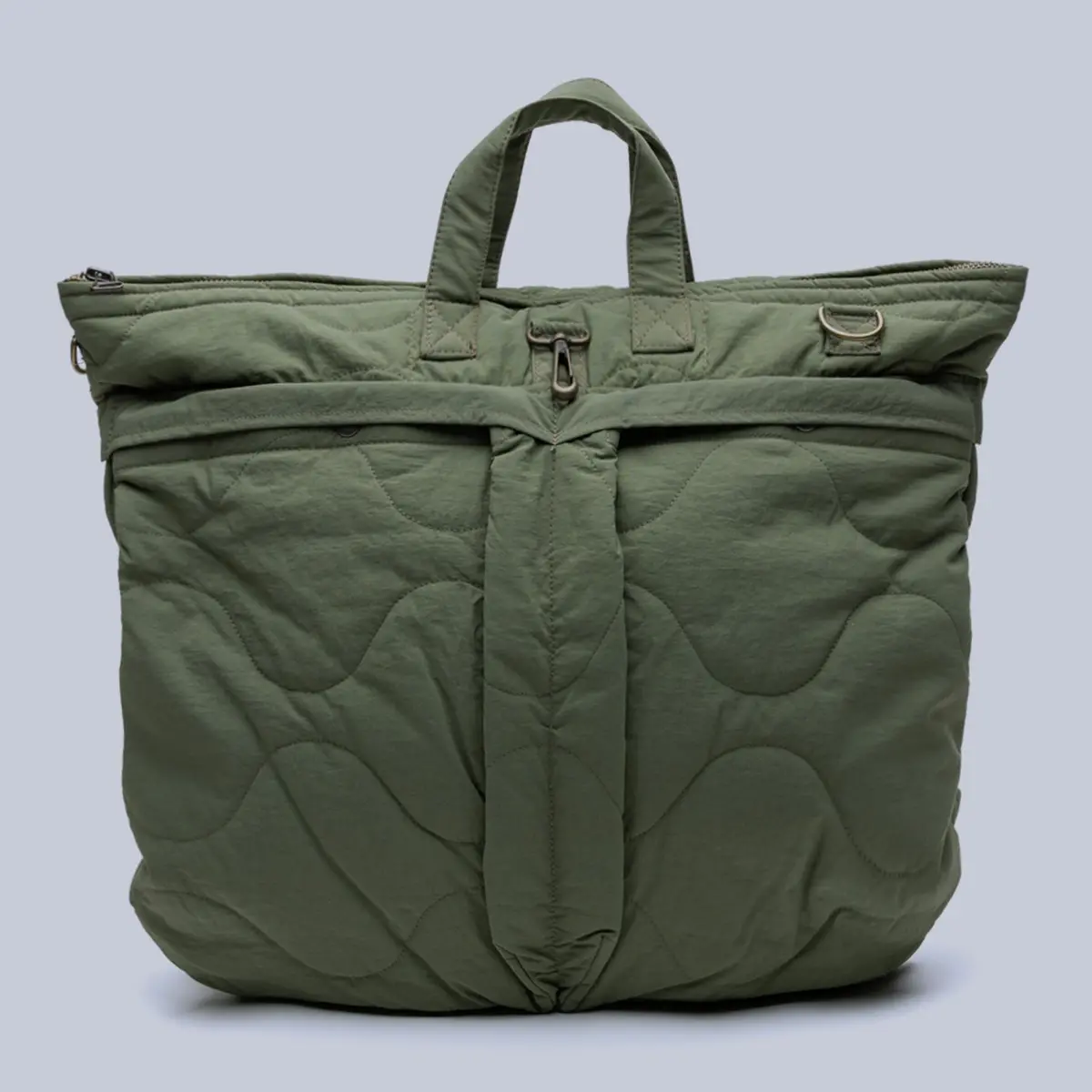 Green Quilted Helmet Flyer Bag 1