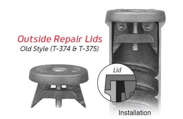 Curb Box Repair Lids - Outside Repair Lid For 2-1/2" Curb Box (Old Style T-374) 1