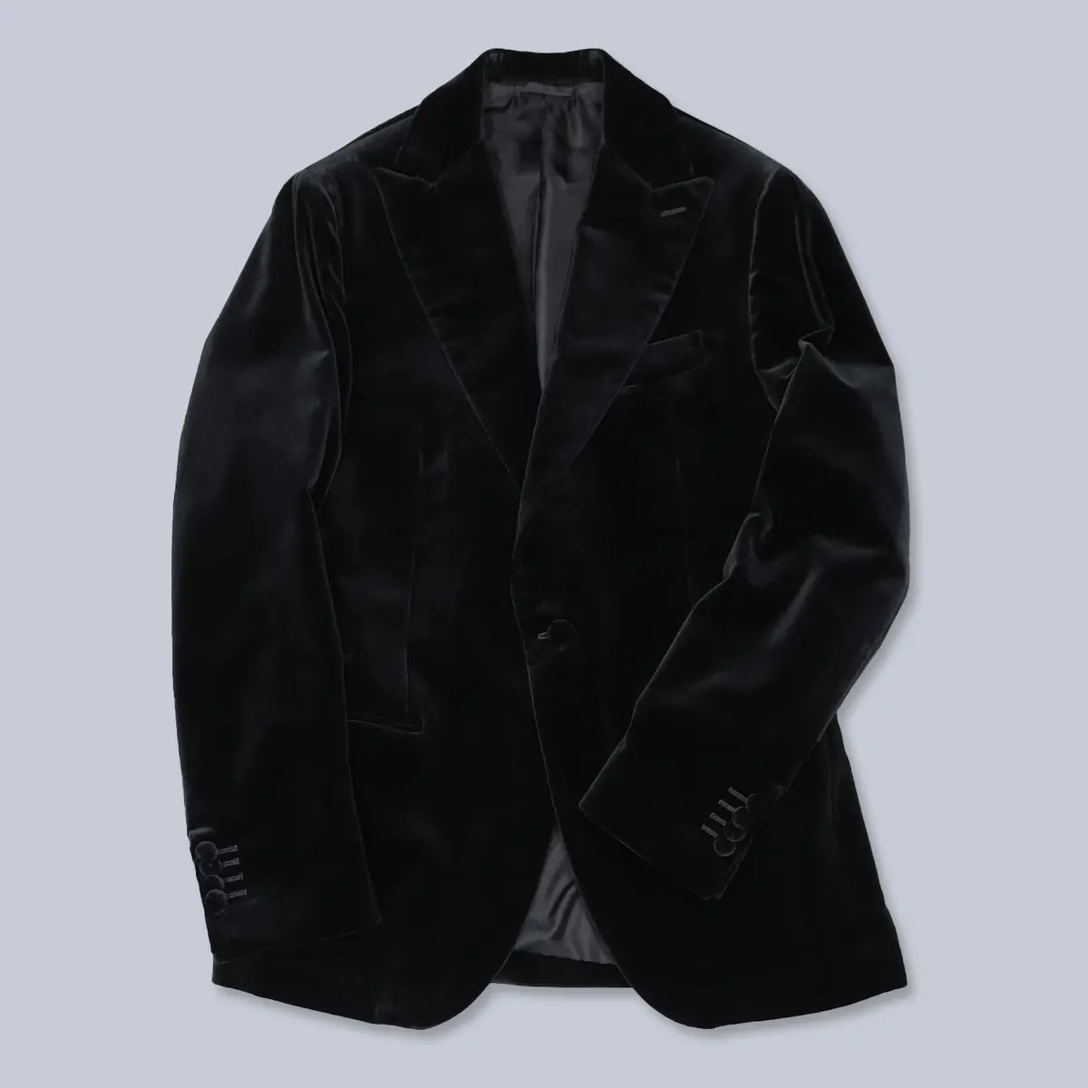 Black Velvet Peak Lapel Dinner Jacket 1