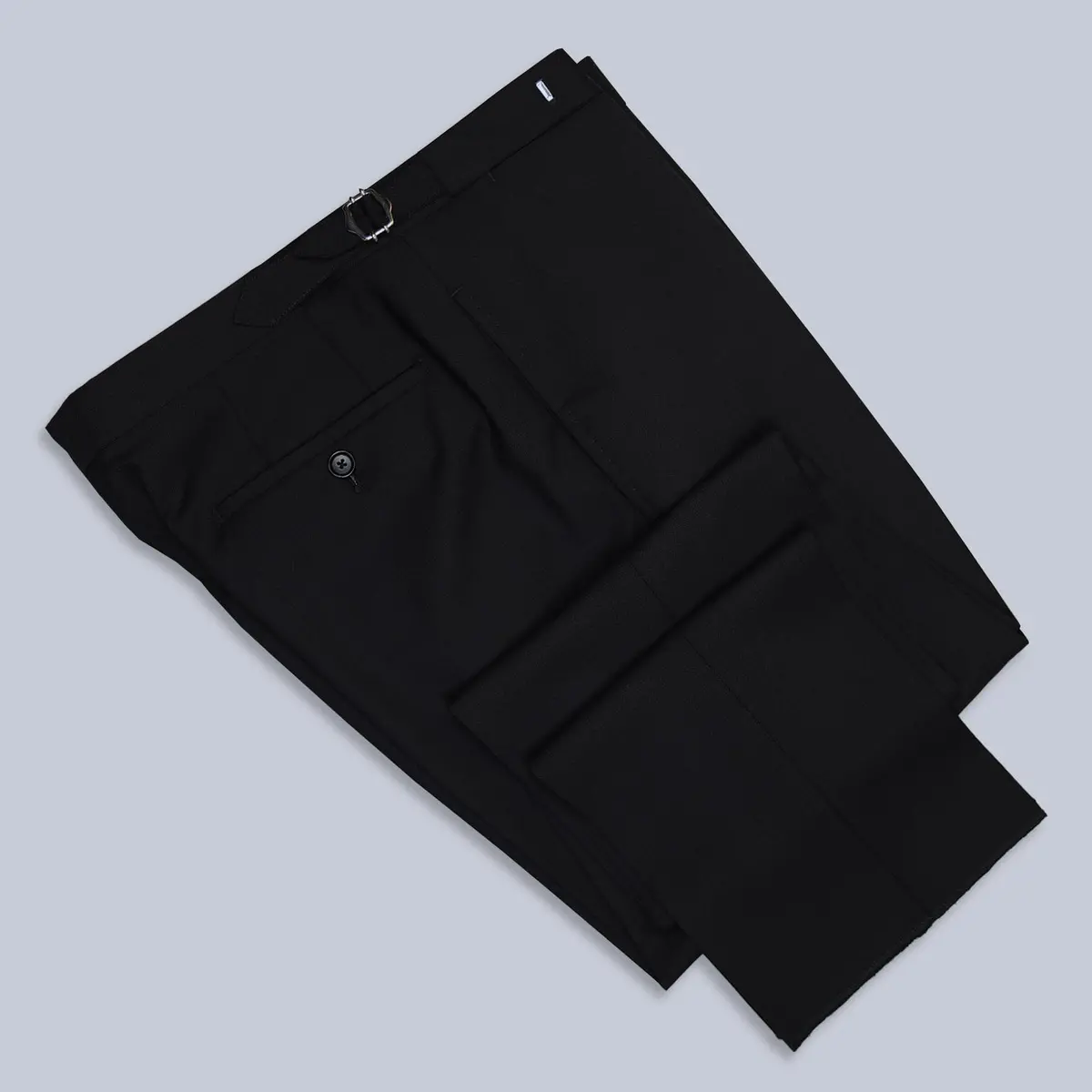 Black Wool Mohair Formal Trousers 1