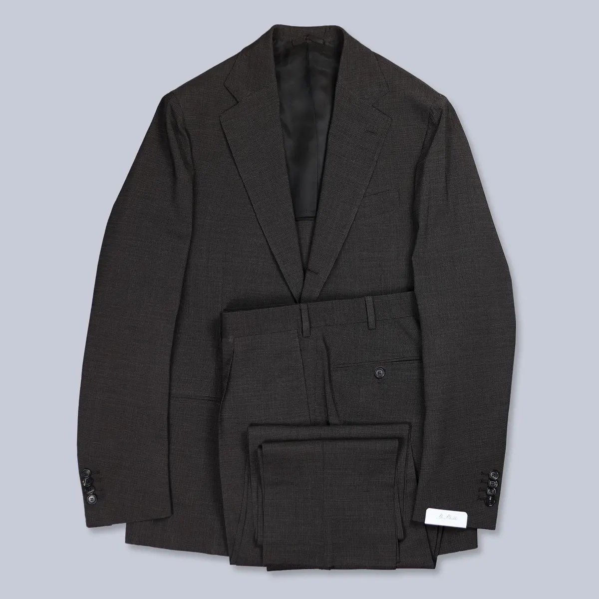 Brown Micro Pepita Virgin Wool Suit 1