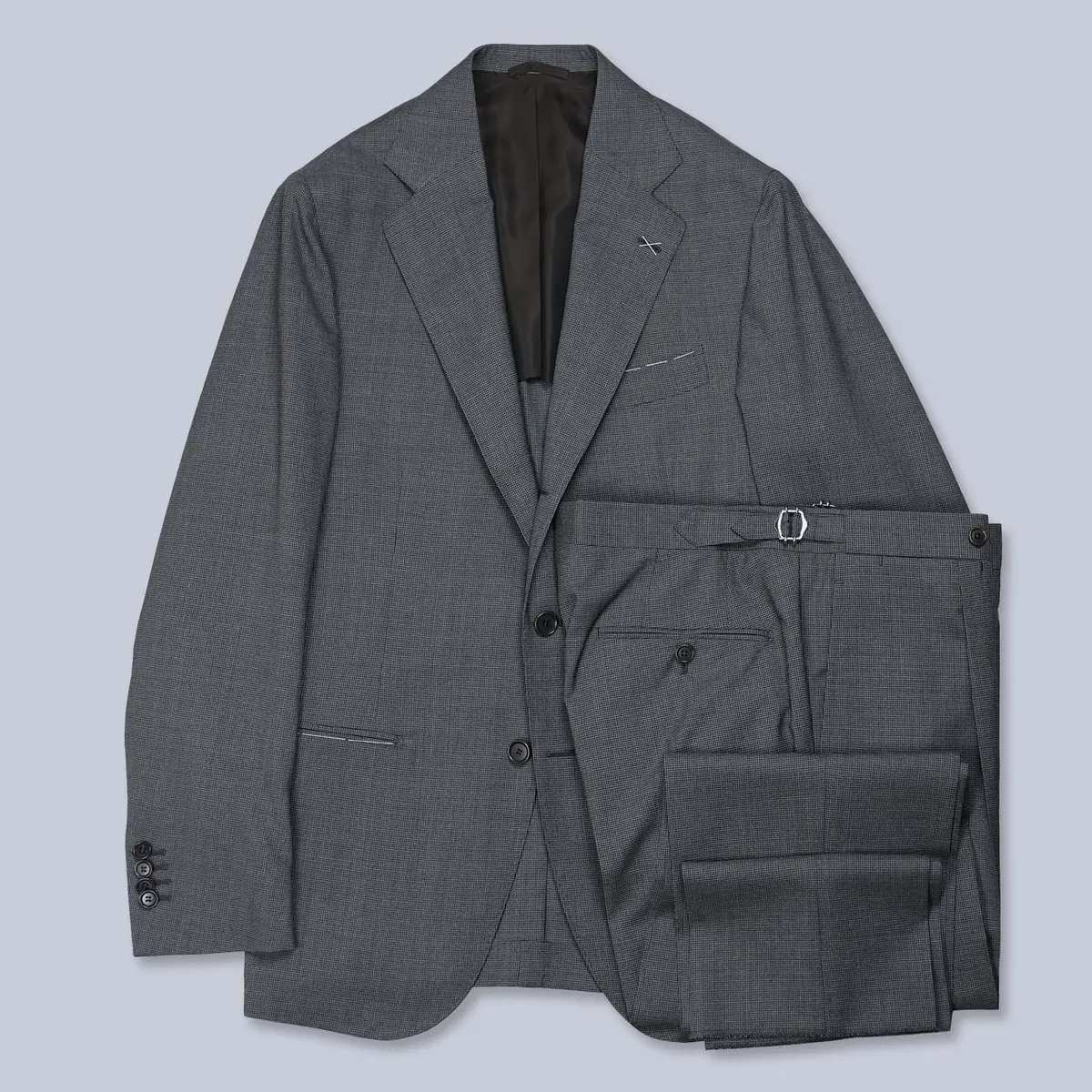 Grey Micro Pepita Virgin Wool Suit 1