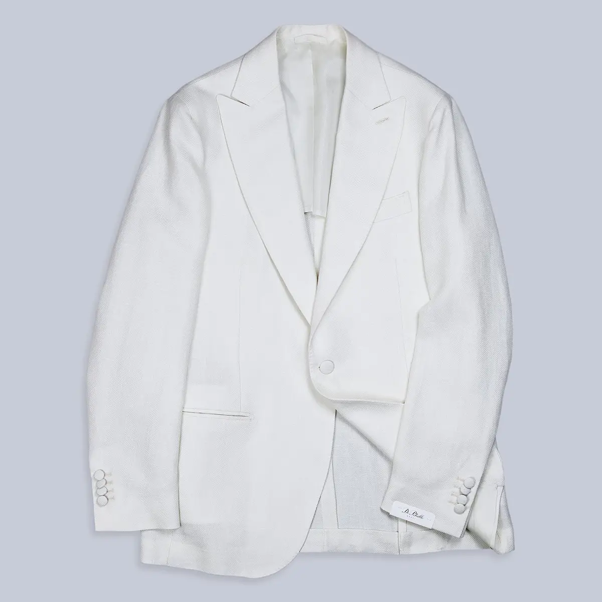 Ivory Herringbone Peak Lapel Dinner Jacket 1
