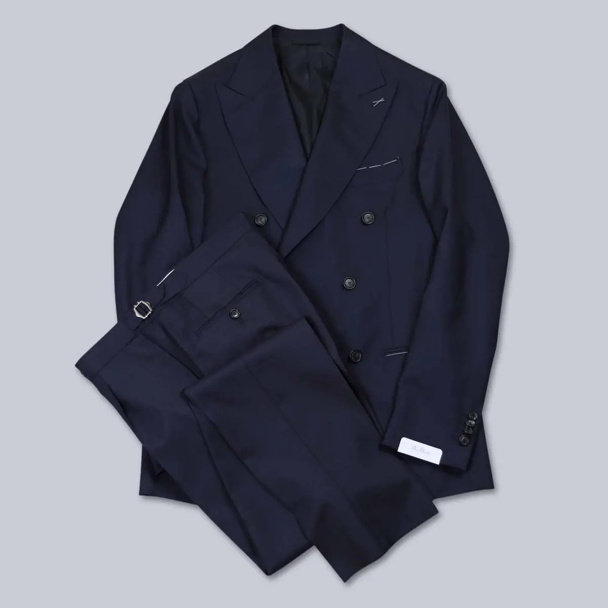 Navy Lightweight Tropical Wool Double-Breasted Suit 1