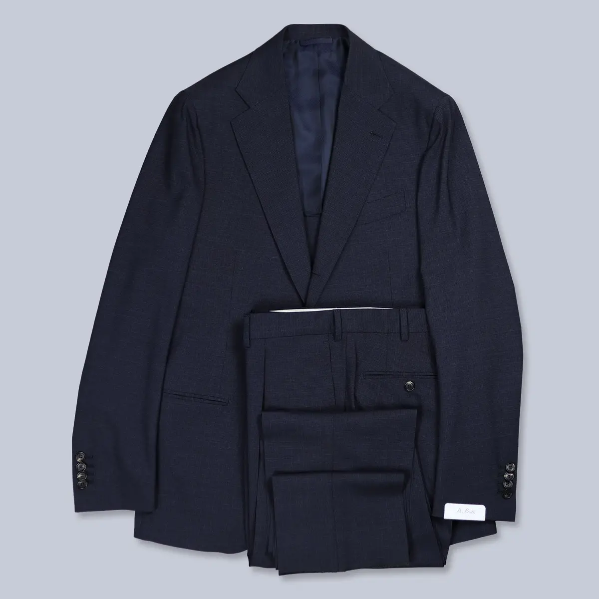 Navy Micro Pepita Virgin Wool Suit 1