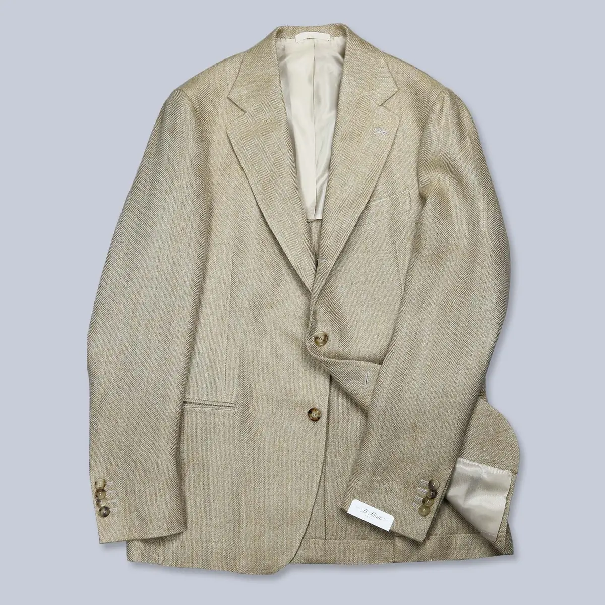 Wheat Herringbone Heavy Linen Blazer 1