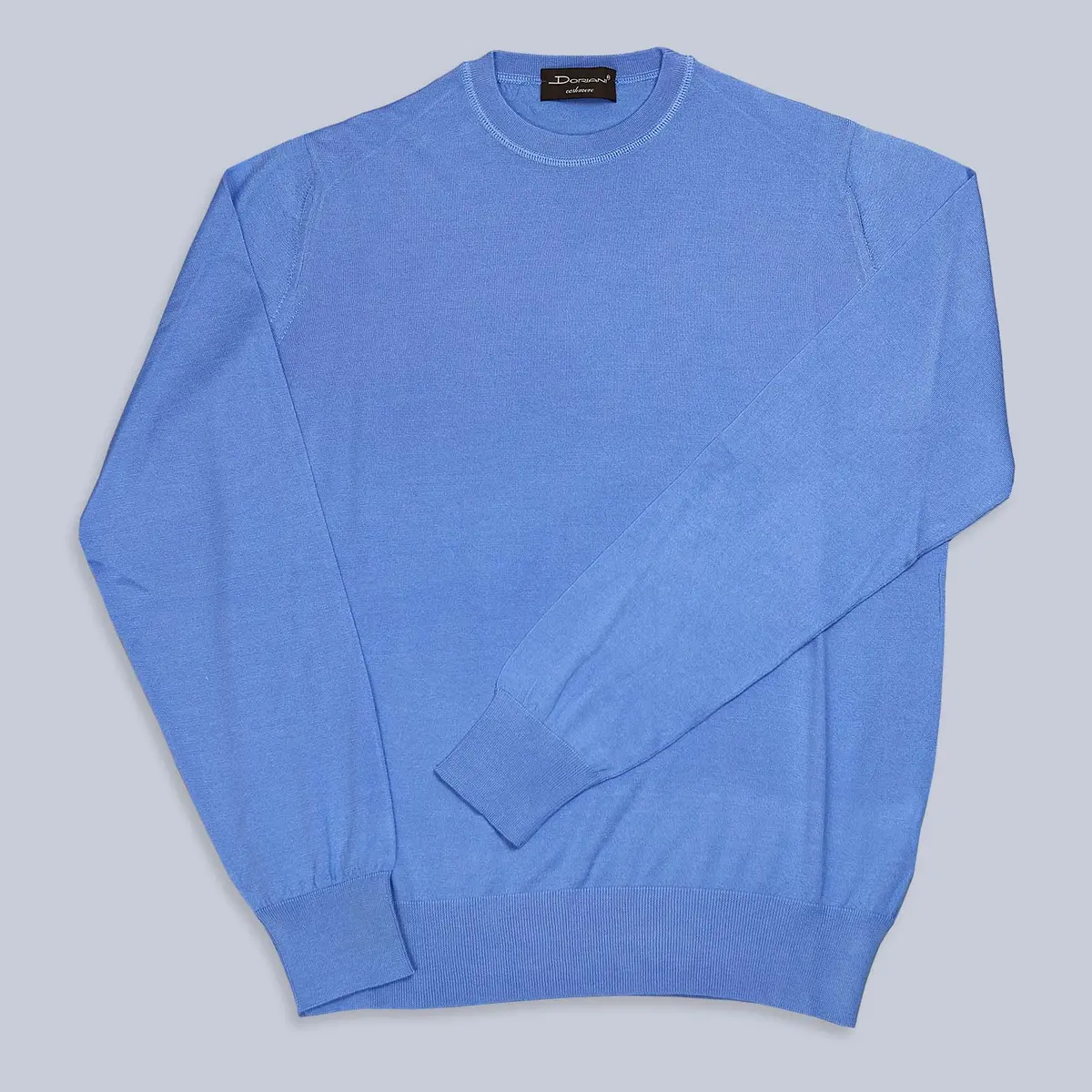 Blue Wool Silk Cashmere Sweater 1