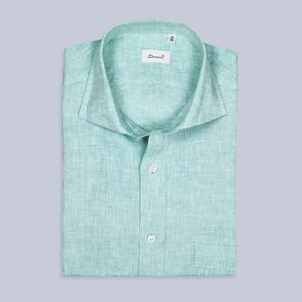 Jade Green Linen Short Sleeve Shirt 1