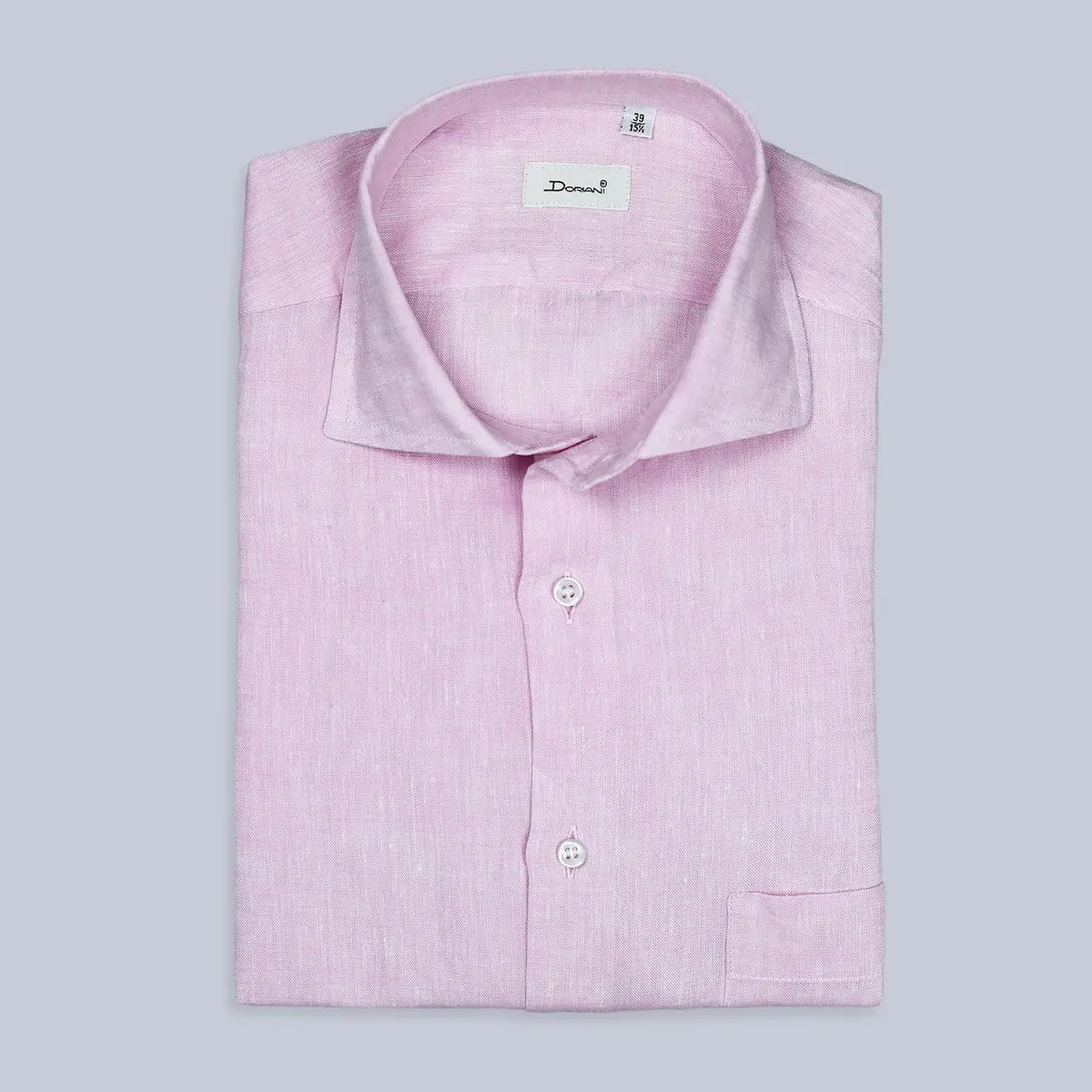 Pink Linen Short Sleeve Shirt 1