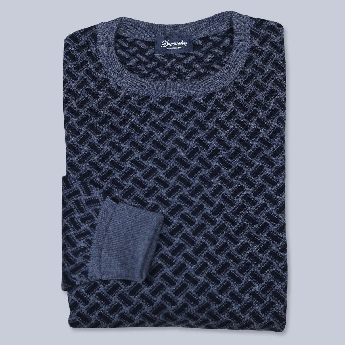 Blue Navy Pure Cashmere Crewneck Sweater 1