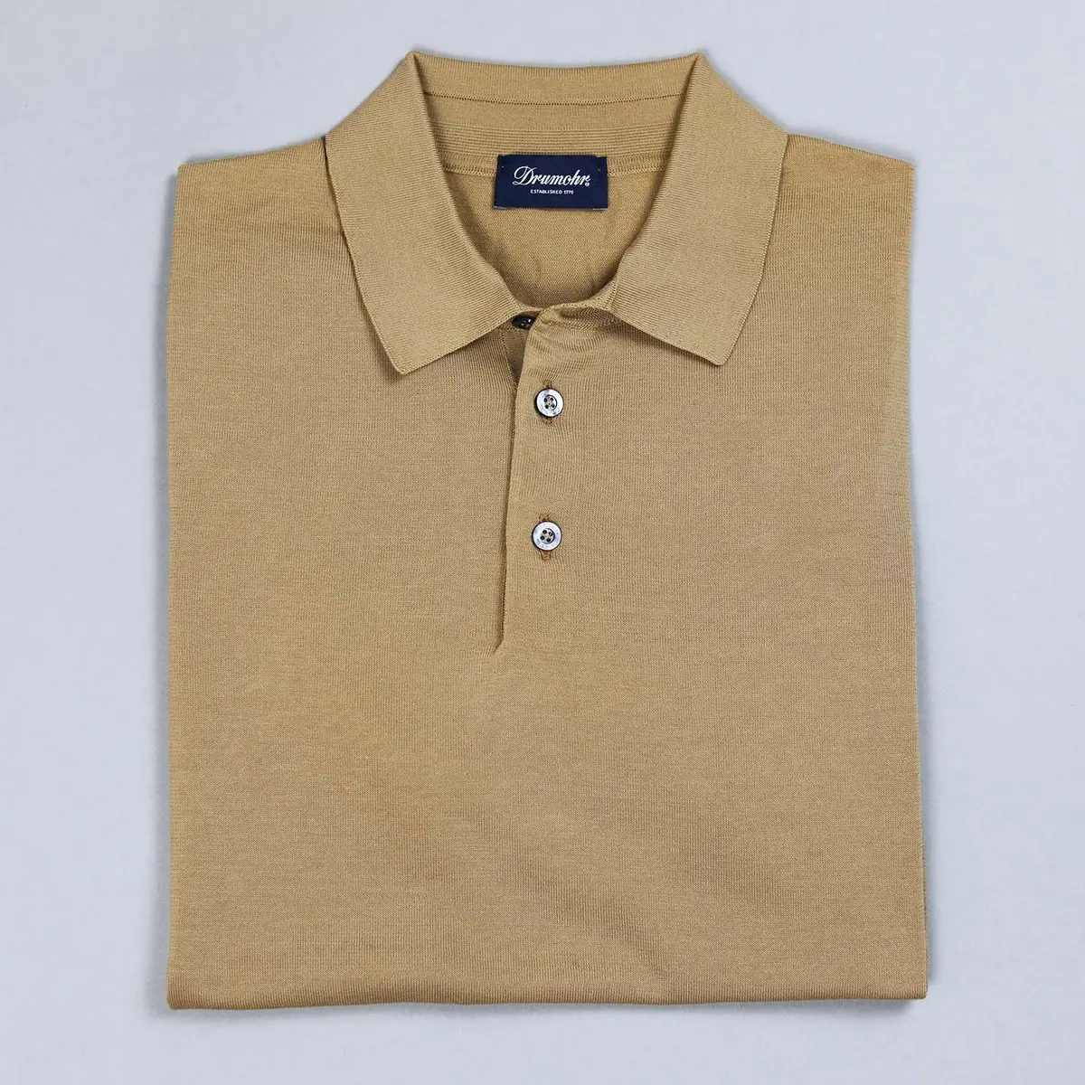 Dark Beige Short Sleeve Knitted Polo Shirt 1