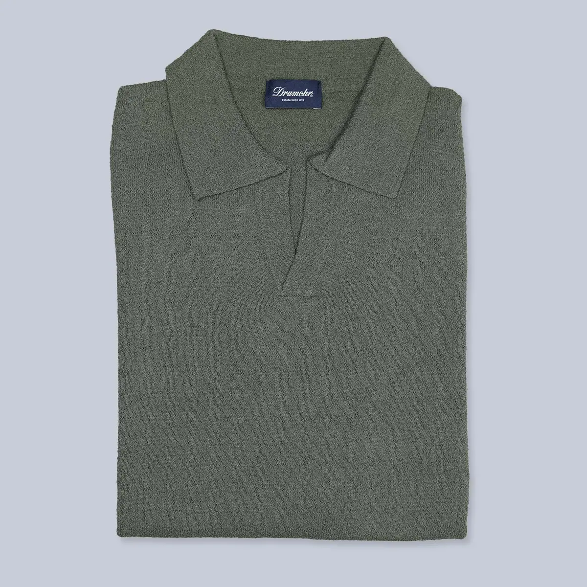 Green Cotton Blend Short Sleeve Polo Shirt 1