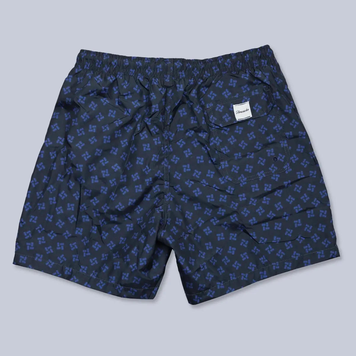 Navy Blue Printed Swim Shorts 3