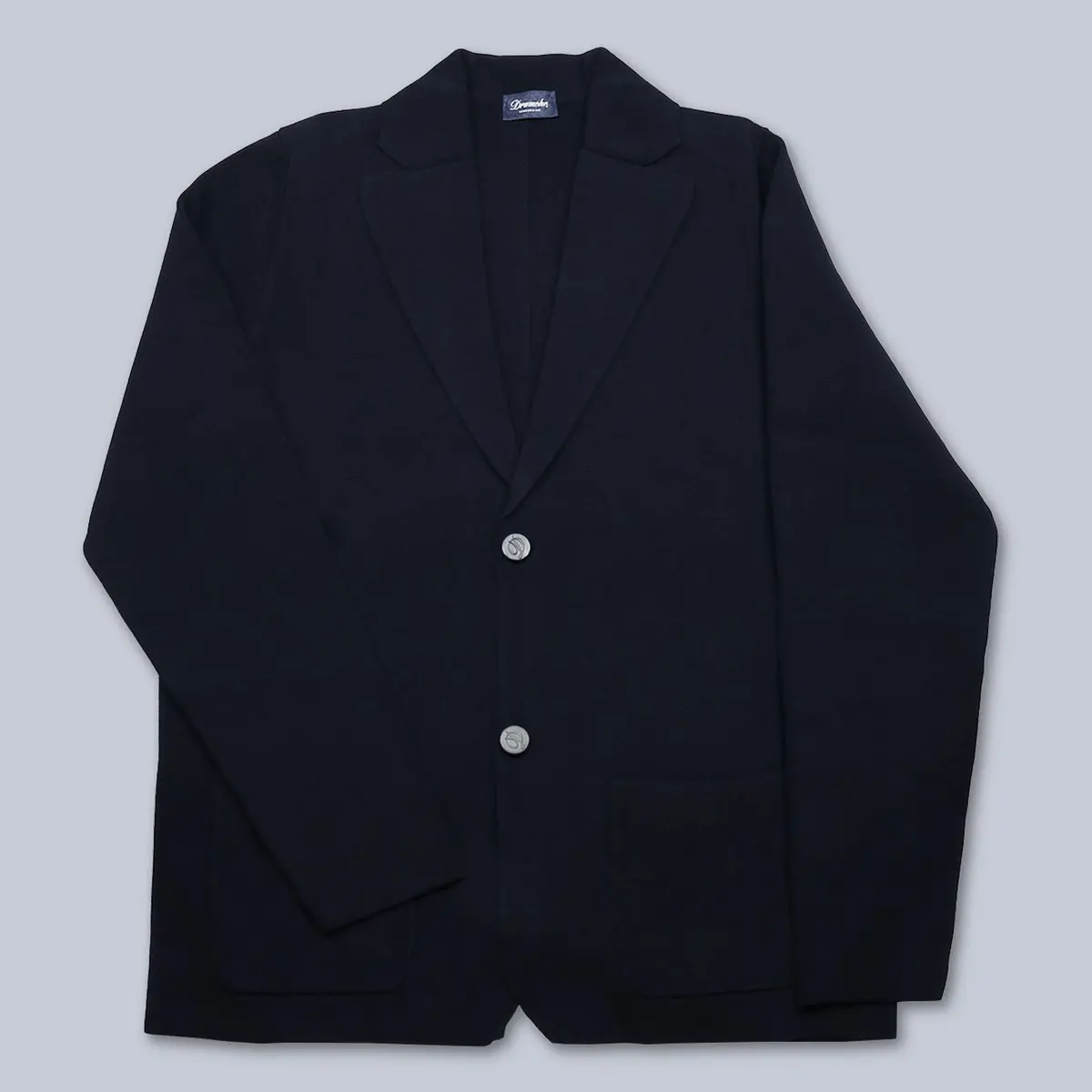 Navy Cotton Cardigan Blazer 1