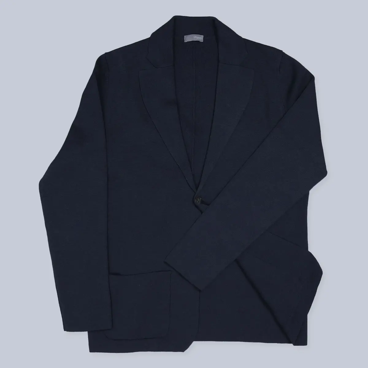 Navy Extra Fine Merino Wool Cardigan Blazer 1