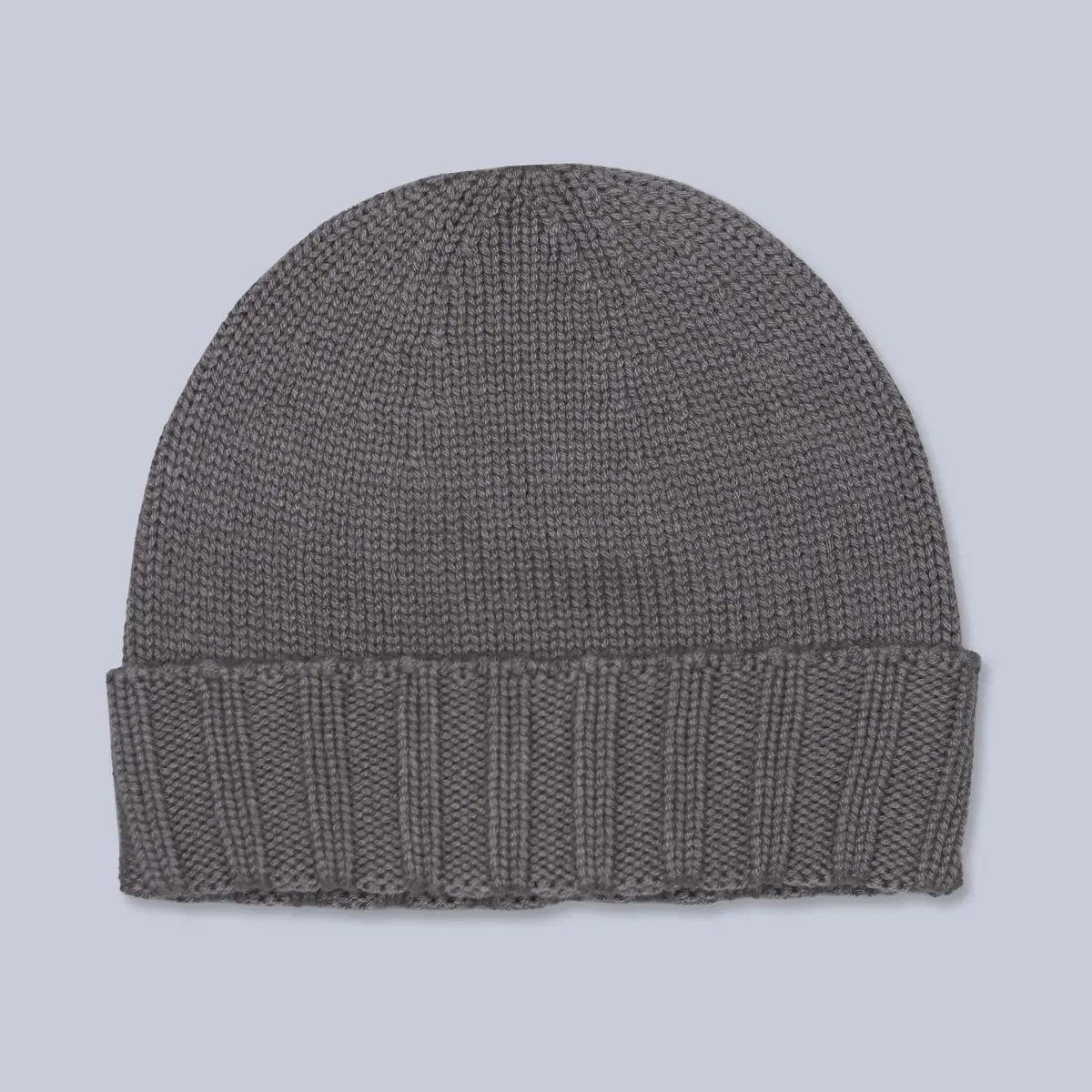 Warm Grey Ribbed Cashmere Beanie 1