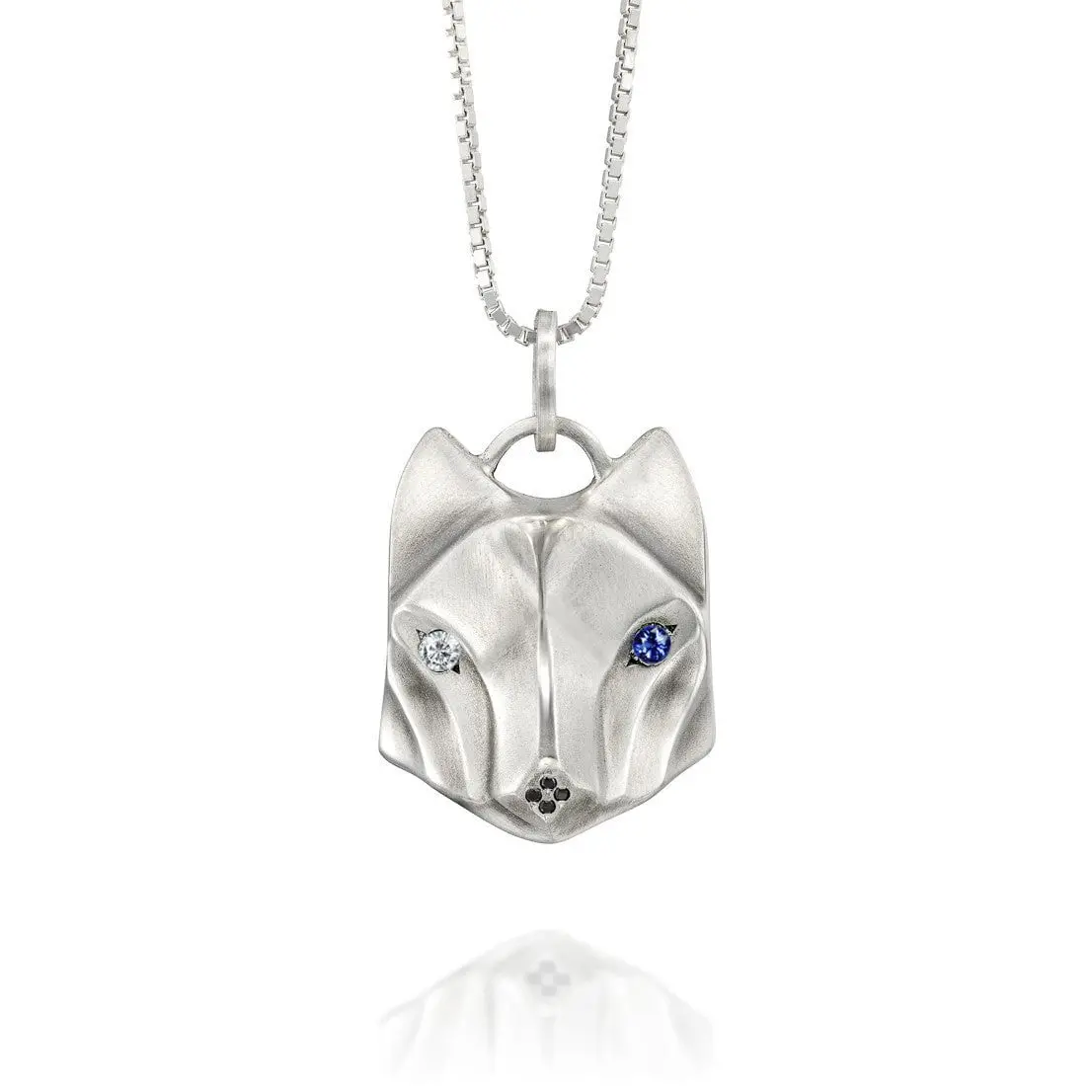 Blue & White Wolf Necklace 1
