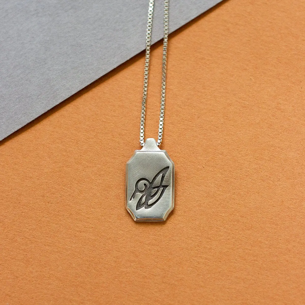 Engraved Hummingbird Pendant 1