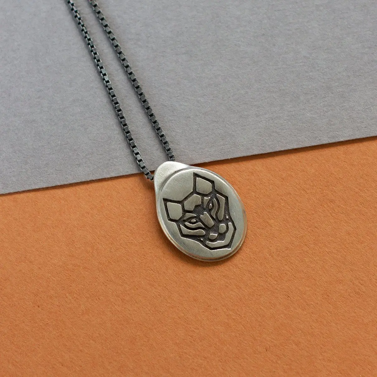 Engraved Wolf Pendant 1