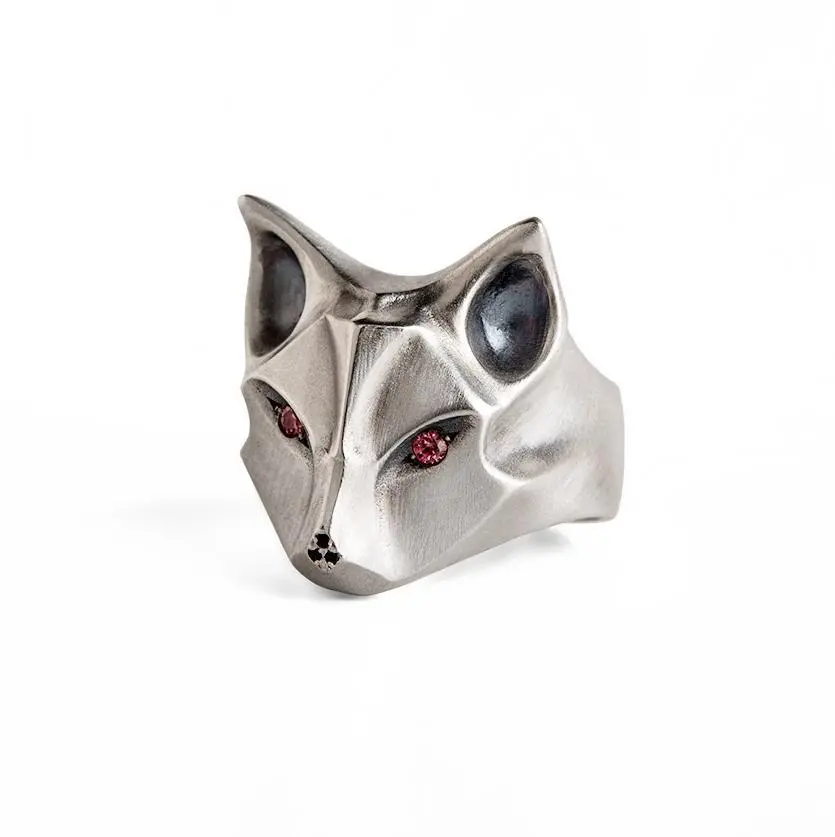 Fox Ring With Bronze Sapphire Eyes And A Black Nose 1