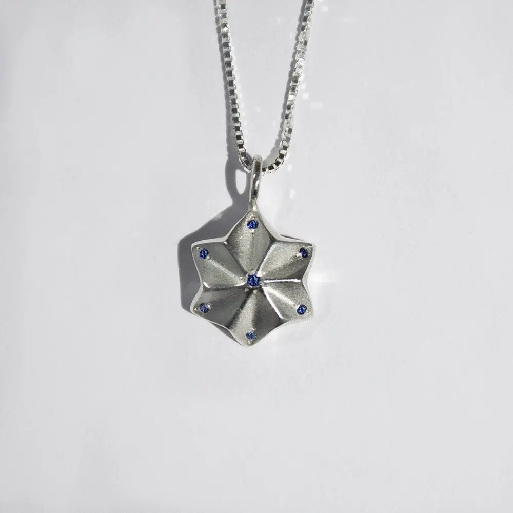 Hexagram Necklace With Sapphires 1