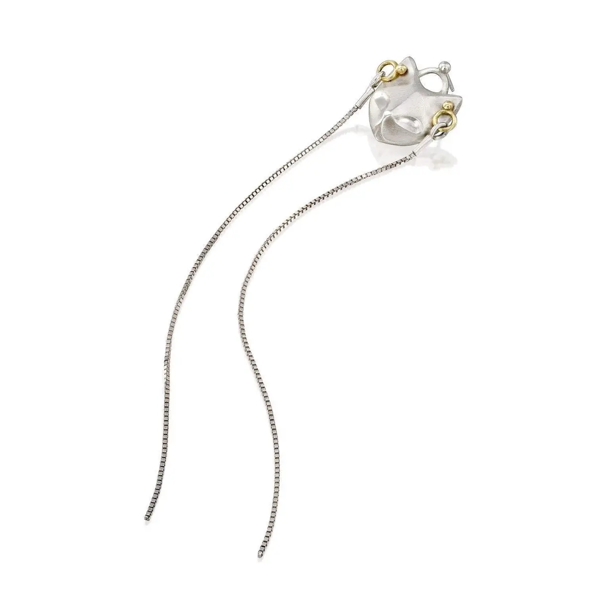 Cat Earring With Gold Piercings 1