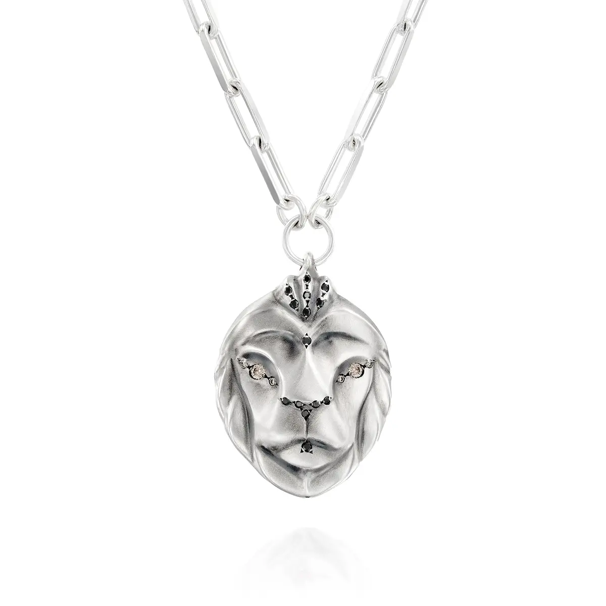 Lion Necklace With Champagne & Black Diamonds 1
