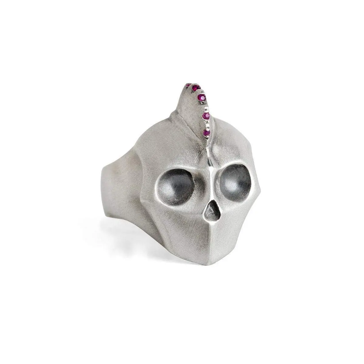 Mohawk Skull With Ruby Setting 1