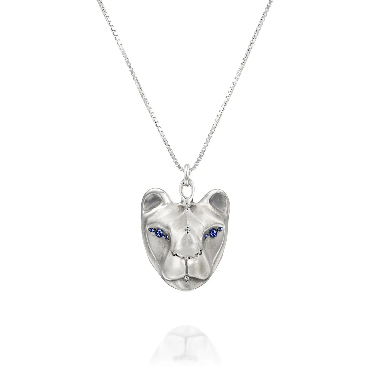 Blue & White Lioness Necklace 1