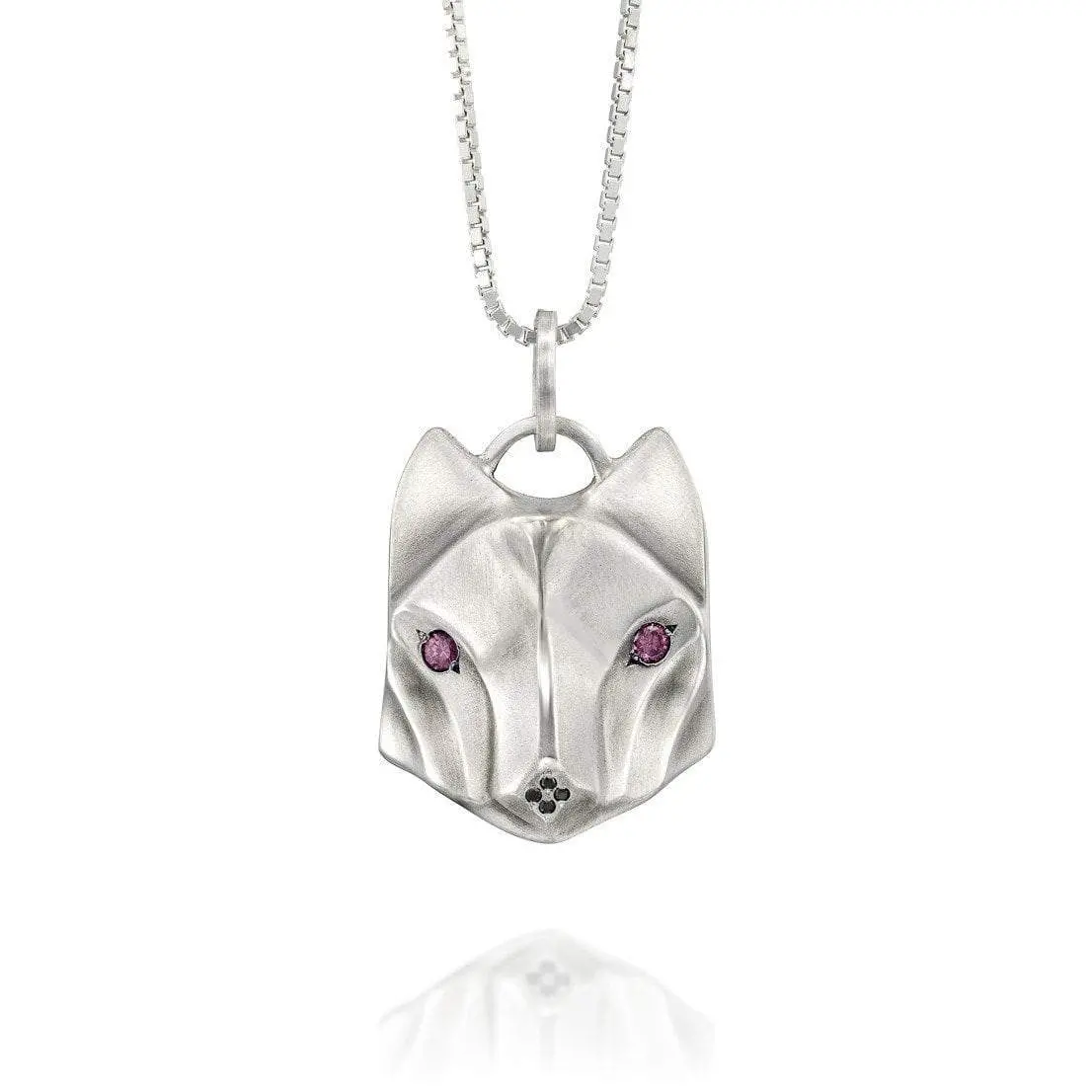 Pink Tourmaline Wolf Necklace 1