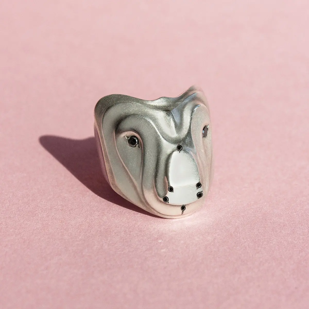Mama Bear Ring With Black Diamonds 1