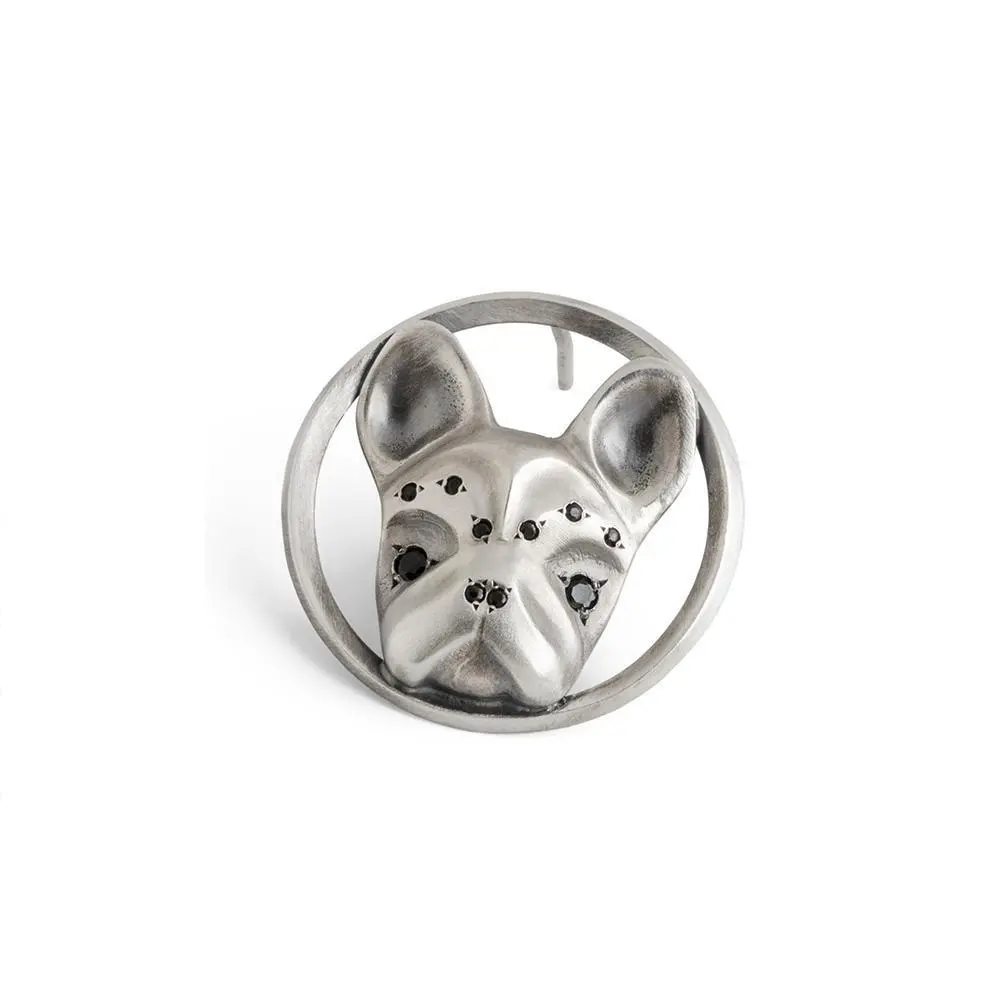 Single French Bulldog Stud Earring 1