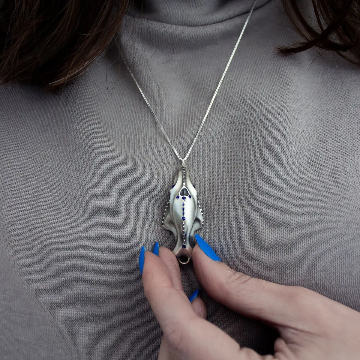 Whale Pendant With Sapphires 2