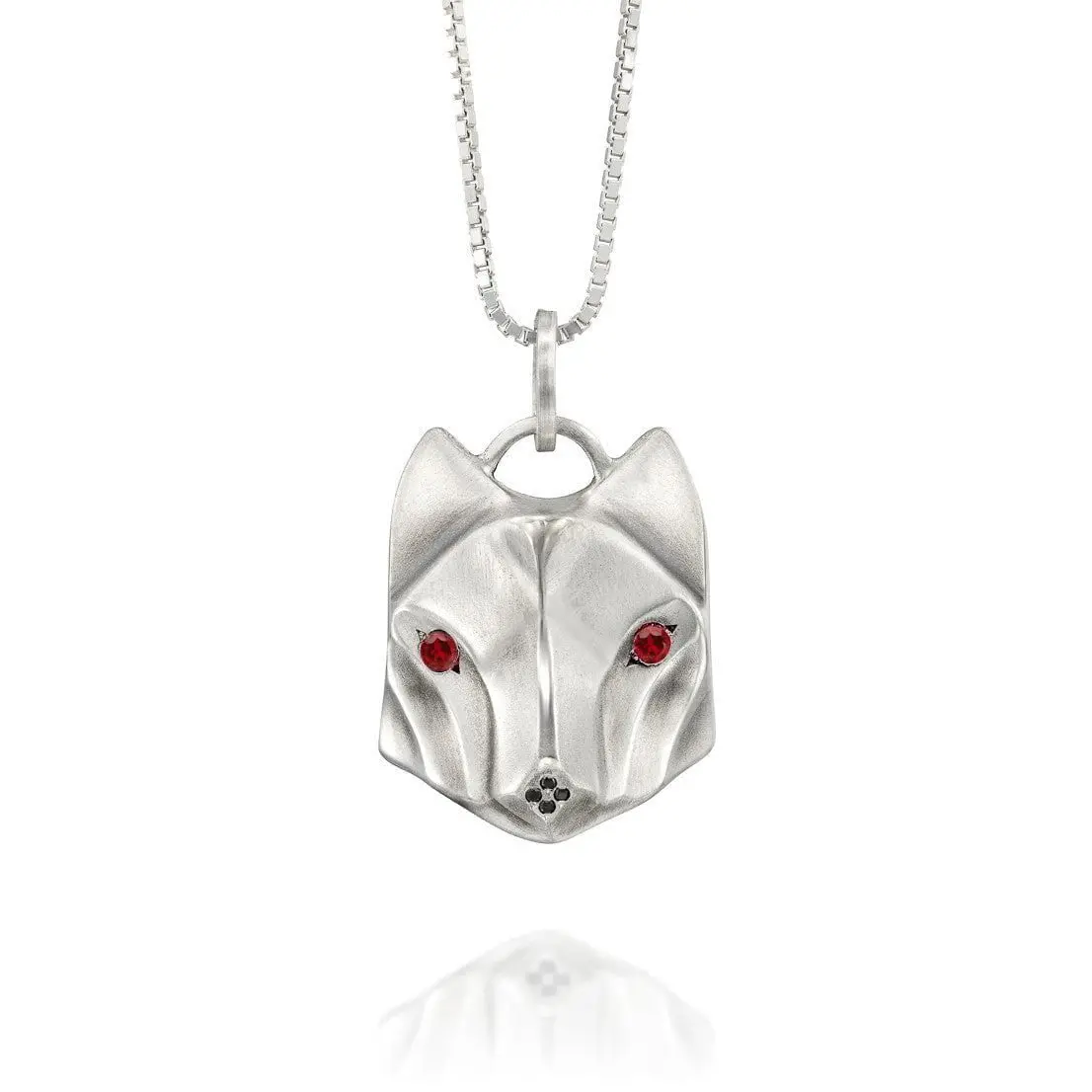 Wolf Necklace With Garnet Eyes 1