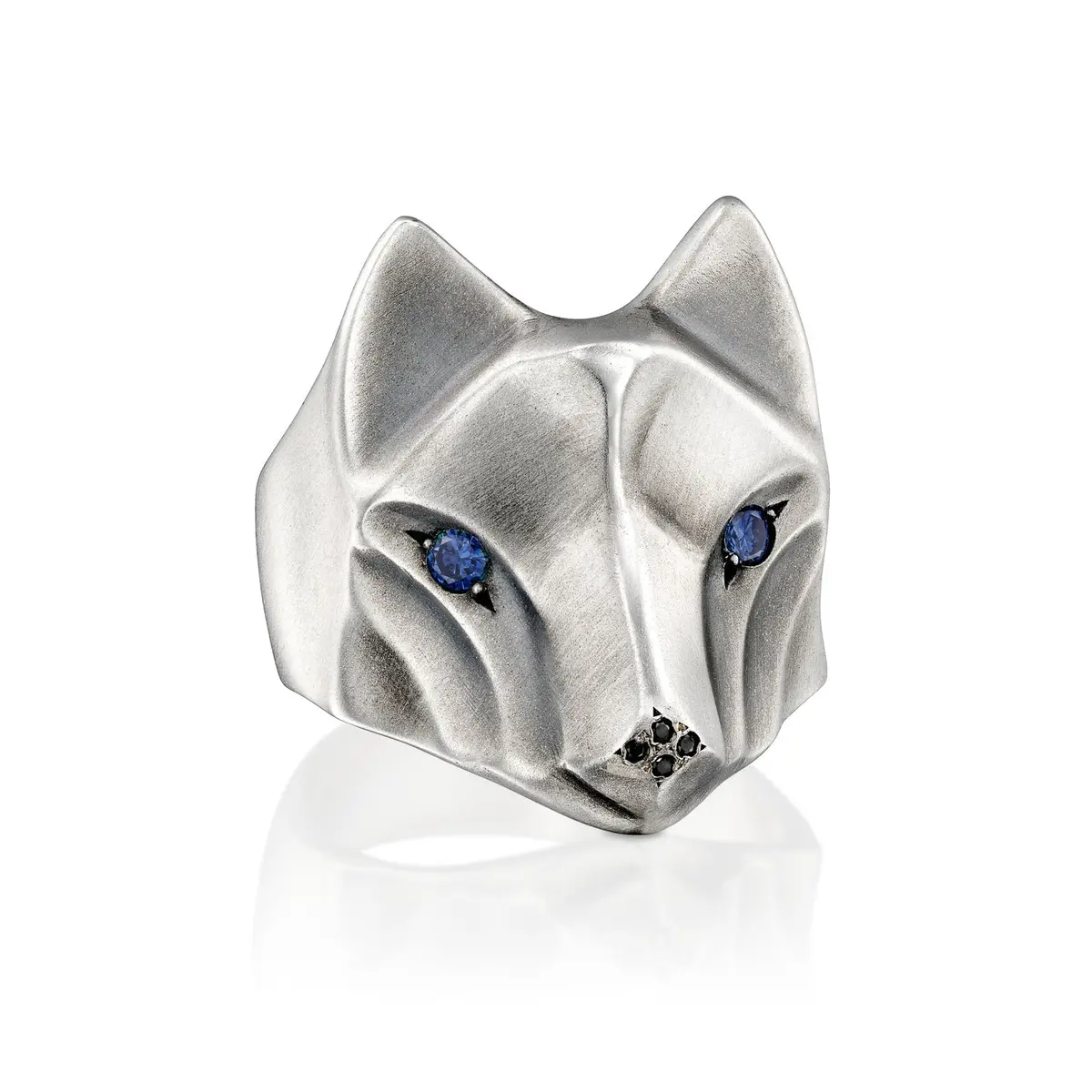 Wolf Ring With Blue Sapphires 1