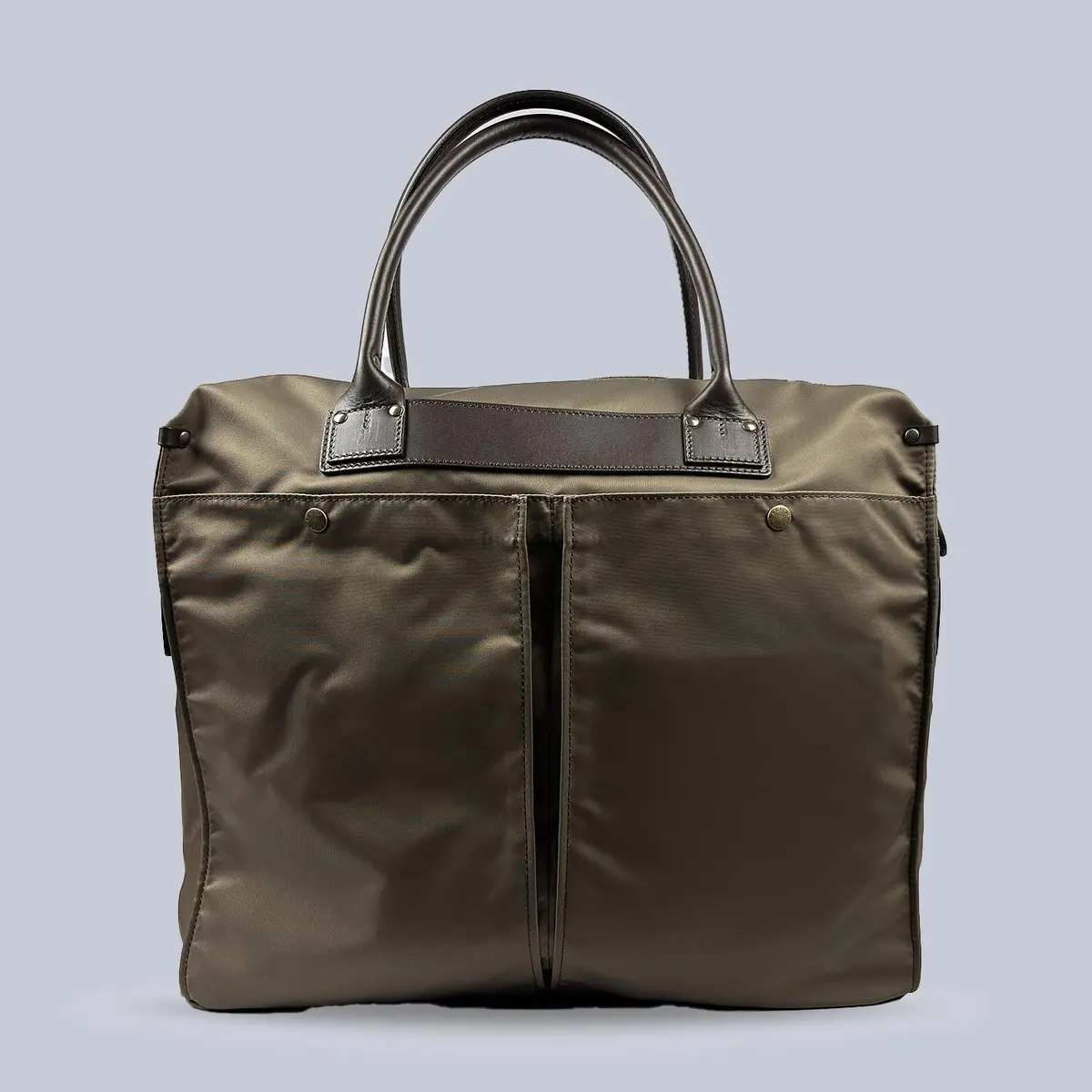Olive Canvas Leather Large Briefcase 1