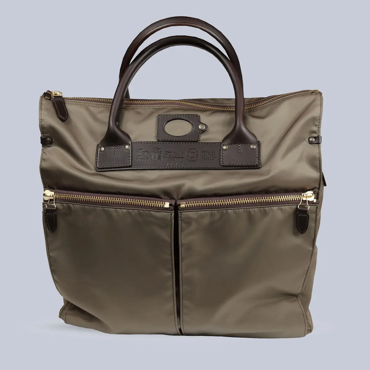 Olive Canvas Leather Messenger Bag 1