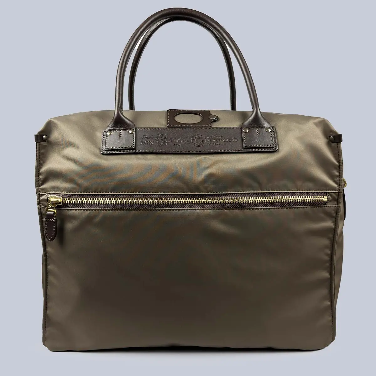 Olive Canvas Leather Weekend Bag 1