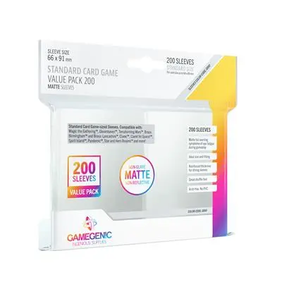 Matte Sleeves Standard Card Game-Size Value Pack 200 (New) 1