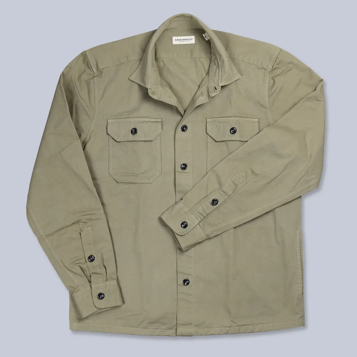 Dark Khaki Heavy Washed Cotton Shirt Jacket 1