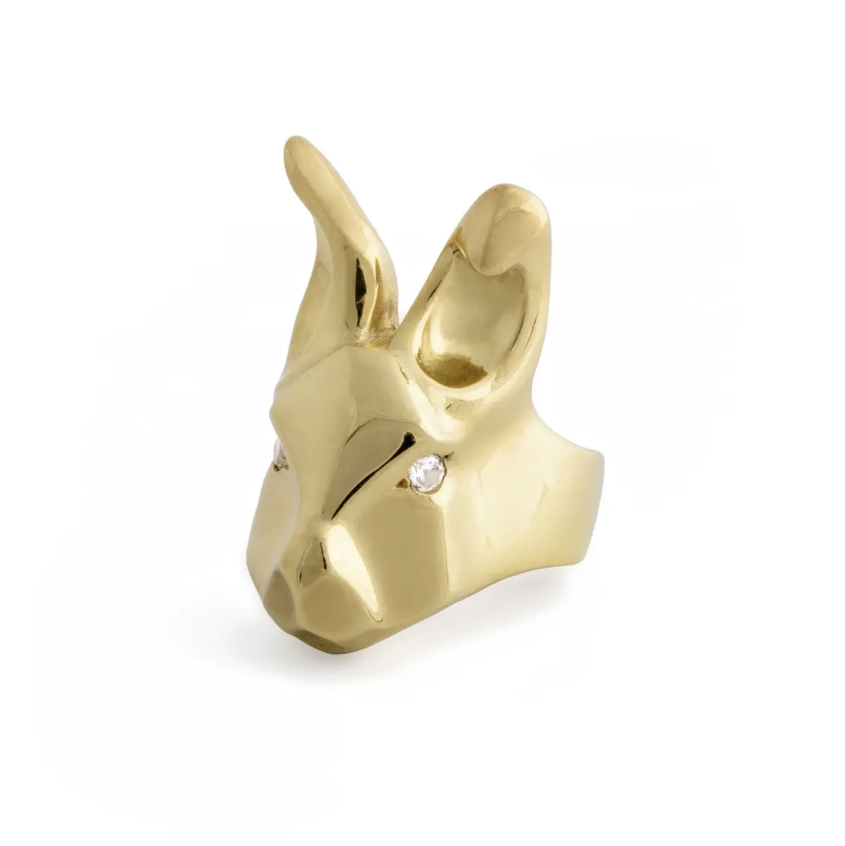 Gold Rabbit Ring & Diamonds 1